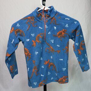 Kids Mountain Warehouse Blue and Red Dinosaur Fleece Half-Zip Sweater 5-6